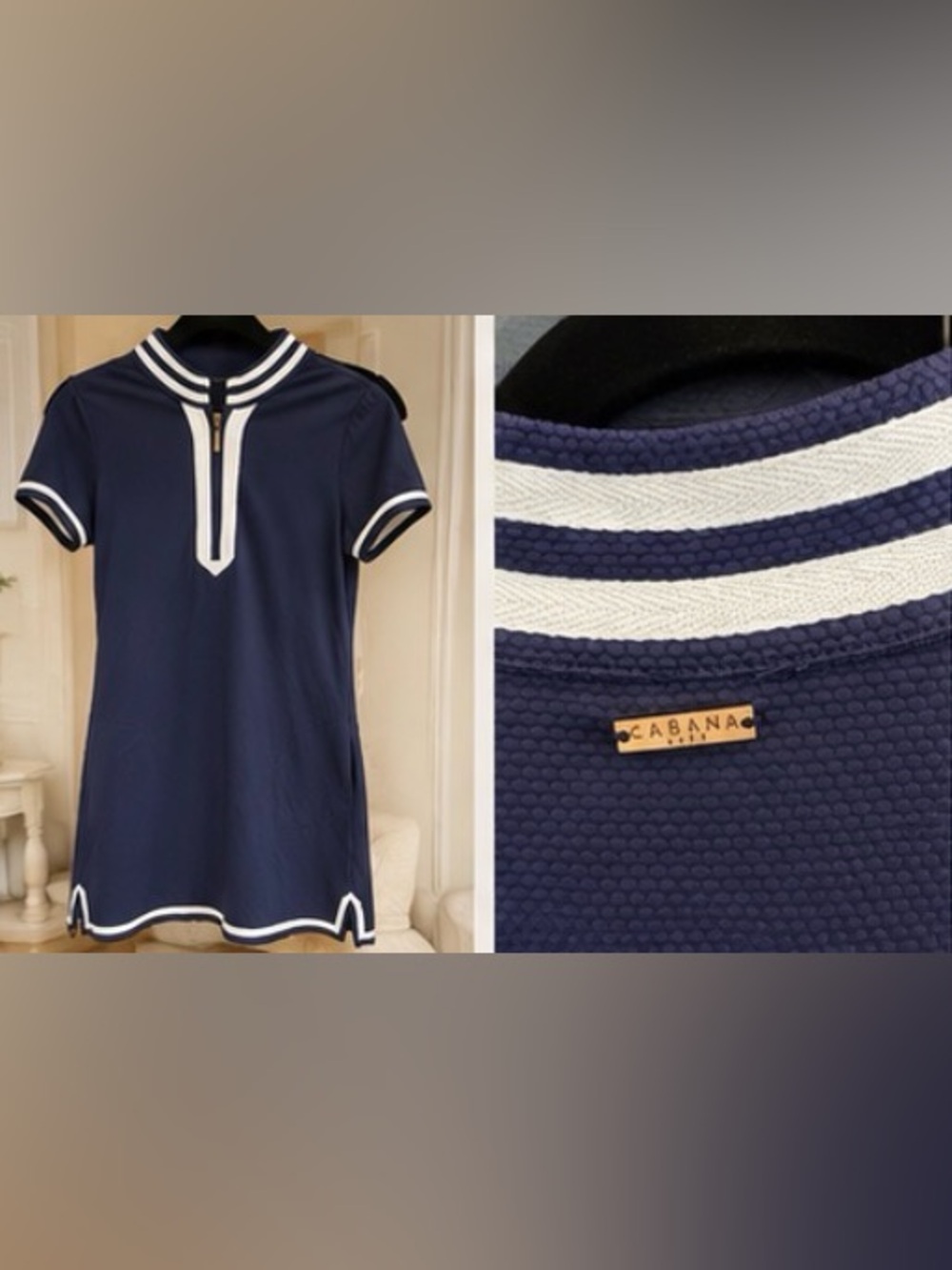 Cabana Life Sport Navy Blue Textured Dress – Size Small - Picture 2 of 6